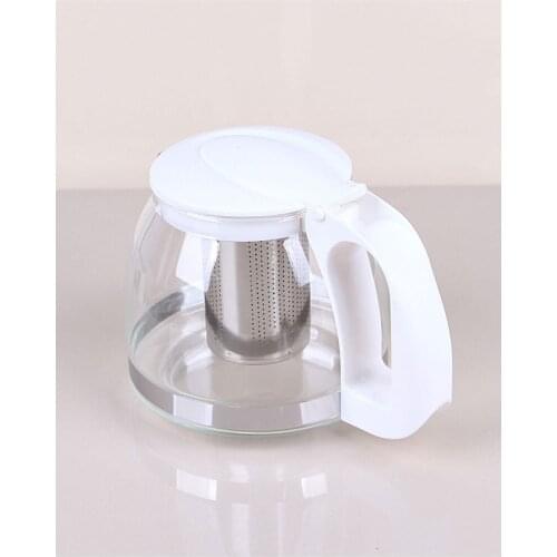 Steel Strainer Glass White Teapot Fruit Tea Teapot 900 ml