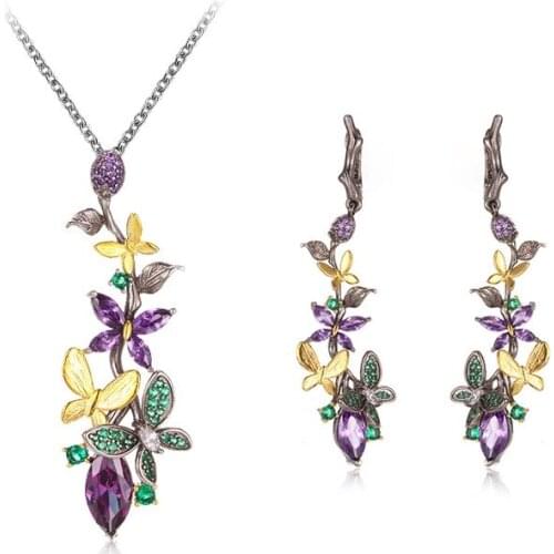 Italian craft handmade jewelry natural garnet inlaid 925 sterling silver French Palace luxury temperament designer suit