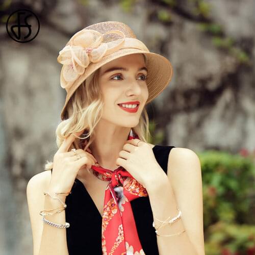 FS Women Summer Straw Hat 2021 New Wide Brim Beach Sun Hats With Flowers Protection Outdoor Ladies Travel Caps Chapeau Femme