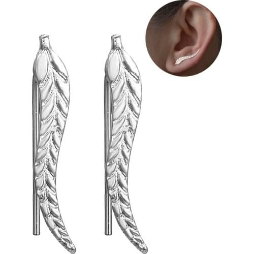 Women Earrings Leaf Shape Ear Clip Creative Fashion Pierced Earrings Retro Earrings Ear Cuff for Women Girls Jewellery