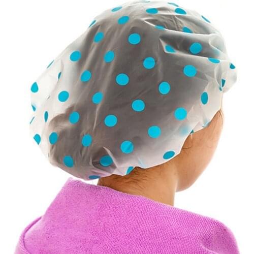 1 Pcs Waterproof Shower Cap Thickened Elastic Shower Cap Womens Hair Salon Bathroom Products Shower Cap