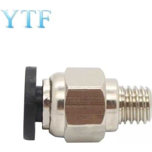 10Pcs 3D printer Parte Pneumatic Fittings PC4-M6 Bore 4.3mm For 4mm PTFE Tube connector Coupler