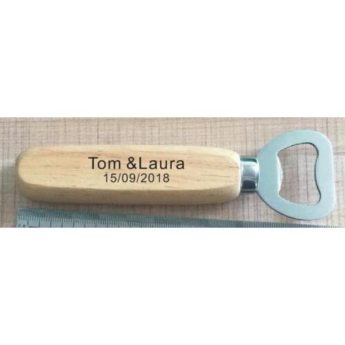 2017 200PCS Personalized Wood Beer Bottle Opener / Custom print and Monogrammed / Wedding Groomsmen Gift