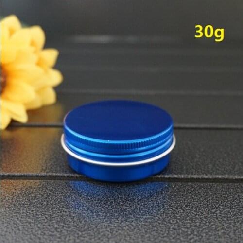 30g 52*21mm Portable Aluminum Box Metal Tin Cans Cosmetic Round Cream DIY Refillable Jar Tea Aluminum Pot Empty Blue Container