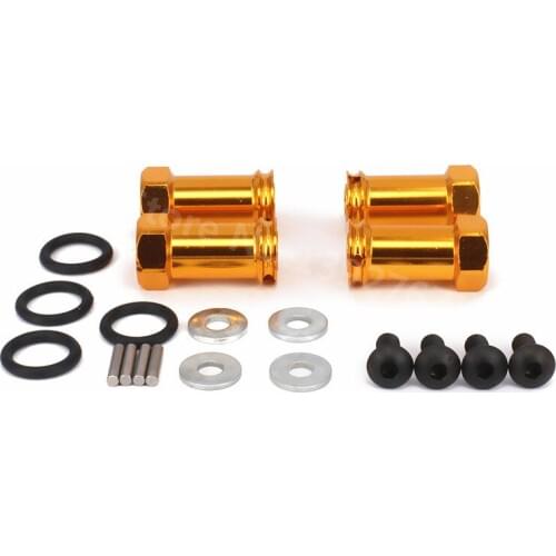 4 Pieces Aluminum Alloy Upgrade RC Car Parts Wheel Extension Adapter 12mm Hex Drive 24mm For RC Hobby Car 1/16 Traxxas Slash