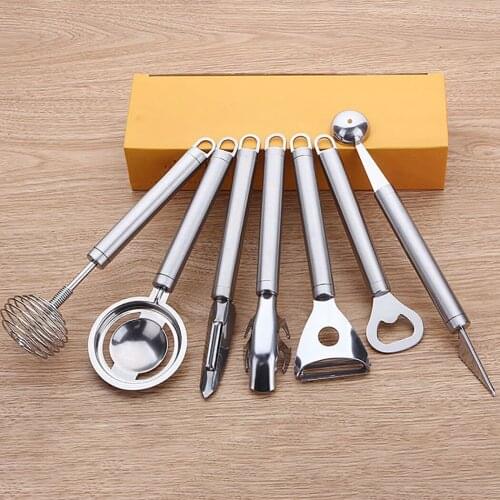 7pcs Cooking Tools Set Premium Stainless steel Kitchen Cooking Utensils Set Turner Tongs Spatula Spoon Turner Kitchen Tool Set