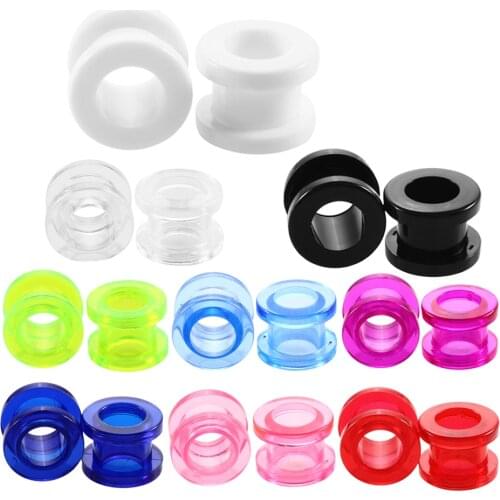 2Pcs 2-12mm Acrylic Ear Plugs Tunnels Screw Gauges Earrings Piercing Ear Stretcher Expanders Ear Piercing for Body Jewelry