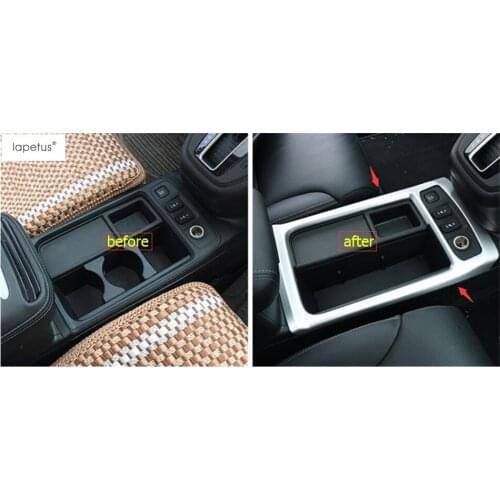 Accessories For Honda CRV CR-V 2015 2016 Armrest Storage Pallet Container Box Water Cup Holder Frame Molding Cover Kit Trim 1Pcs