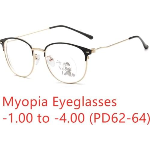 BAOBAOYANG Retro Round Design Women Myopia Eyeglasses Mens Optical Frames Prescription Glasses Computer Anti Blue Light Eyewear