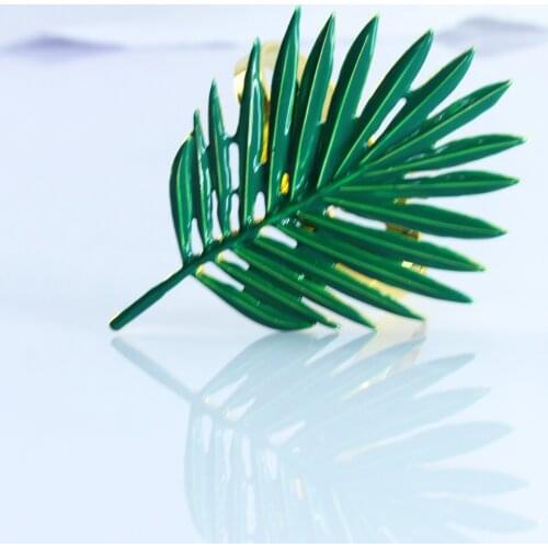 Free shipping metal leave napkin ring, napkin holder for wedding,12 pcs