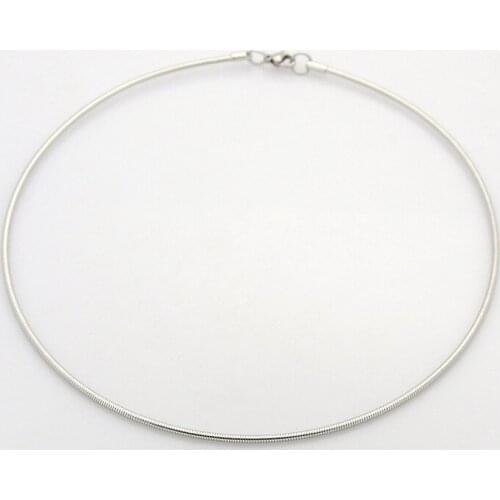 6 strands/lot 17.7"(45cm) 304 Stainless Steel Snake Chain Choker Necklaces Jewelry Finding Accessories with Lobster Claw Clasps