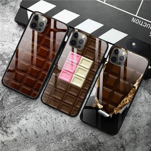 Delicious chocolate Phone Case Tempered Glass For iPhone 12 Pro Max Mini 11 Pro XR XS MAX 8 X 7 6S 6 Plus SE 2020 case