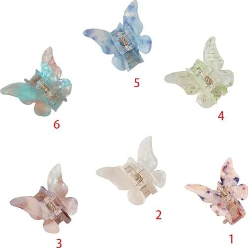 Women Acetate Resin Hair Claw Sweet Fairy Butterfly Hairpin Clip Styling Tools