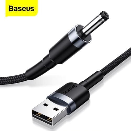 Baseus USB to DC 3.5mm Power Cable USB A Male to 3.5 Jack Charging Cable For HUB USB Fan Lamp Speaker DC Power Adapter Cable 1M