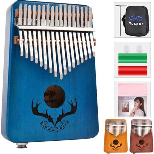 Kalimba 17 Key Mbira Mahogany Musical Instrument Thumb Piano Electric Pickup Kalimba Finger Piano Tune Hammer Beginner KLB32