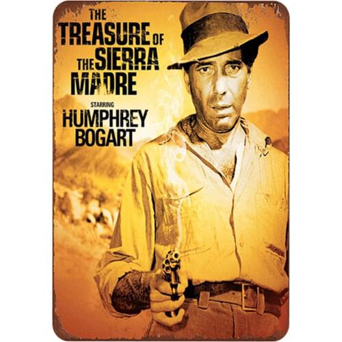 Humphrey Bogart Classic Poster Metal Tin Signs Poster Wall Art Home Decor Retro Tinplate Plaque Vintage Poster 20x30cm