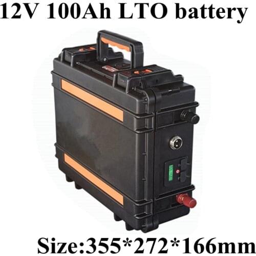 Lithium titanate battery 12v 100Ah 50Ah with ABS case LTO fast charge Portable energy Motor mover backup power+10A charger