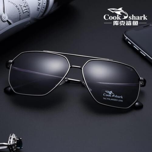 Cook shark sunglasses mens sunglasses polarized driving driver mirror hipster UV square glasses