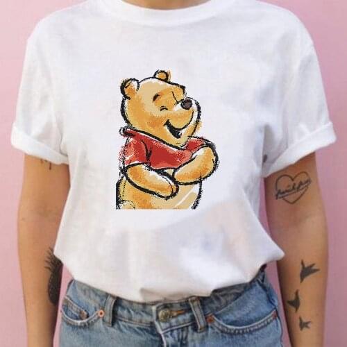 New Harajuku Summer Fashion Women T-Shirt Winnie The Pooh Cartoon Girl T Shirt Novelty Design Casual Female Tops Cute Girl Tee