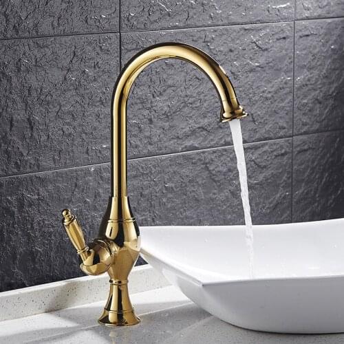 New Arrivals Water tap Single Lever Kitchen Faucet with Mixer Hot and Cold Water Tap Antique Painting Kitchen Sink Taps 3 Colors
