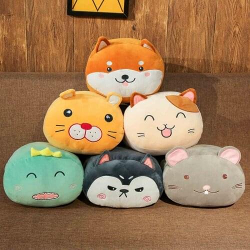 Hot Lovely Cartoon Animal Warm Hand Sofa Cushion Pillow Cute Shiba Inu Cat Plush Toys Birthday Present Carrot Home Decor Gift