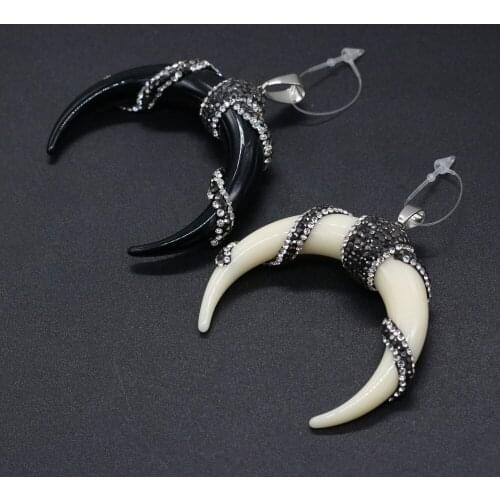 New Style Cow Bone Pendant Drill Crescent Shaped Pendant For Jewelry Making DIY Necklace Bracelet Accessory