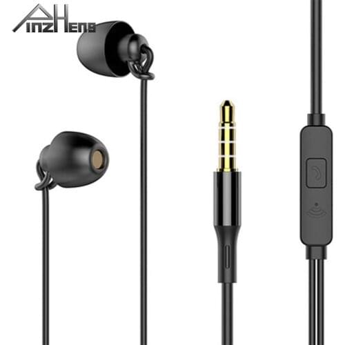 PINZHENG Earphone Wired Headpones Sleep HIFI Nois Canceling In Ear Wired Headpones Earphone Mic Volume Control For Xiaomi Huawei
