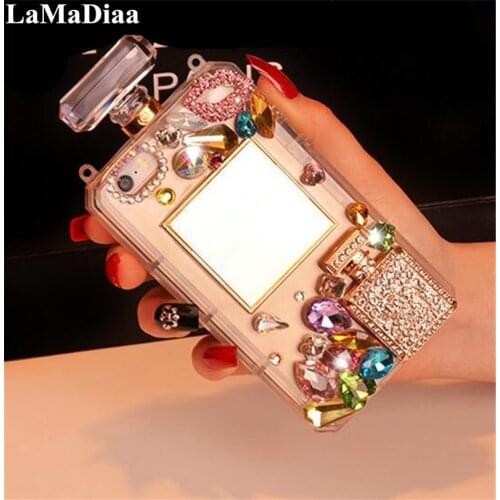 Luxury Bling Crystal Diamond Chain Handbag Perfume Bottle Lanyard Case For iPhone 11 12 Pro MAX X XR XS 6 7 8 Plus Phone Cases