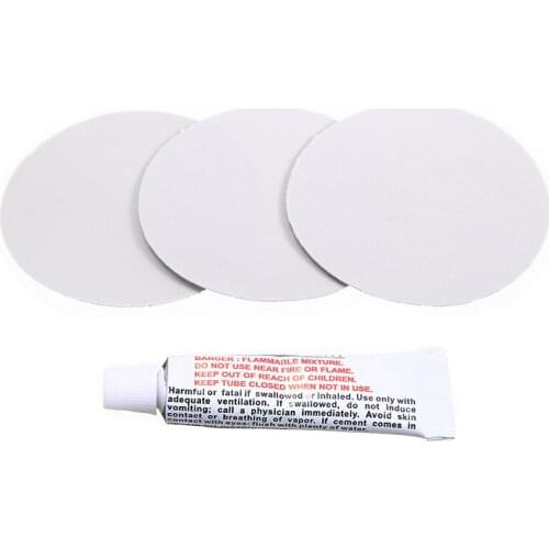 With Glue 3 Piece Light Grey Circular PVC Puncture Repair Patches For Inflatable Rubber Boat Pools Float Air Bed Dinghies MAYITR