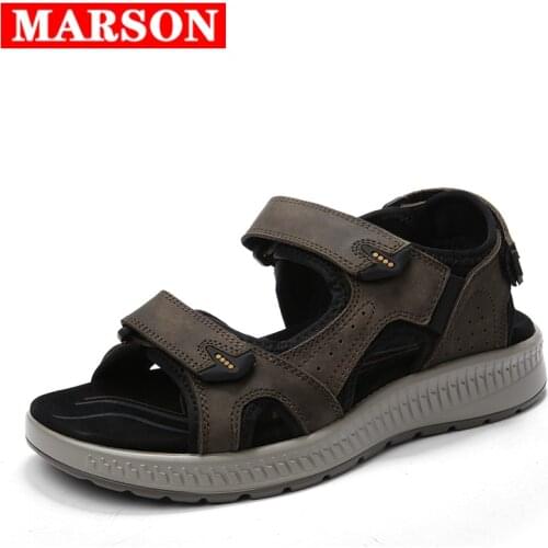 Men Sandals Genuine Leather Breathable Sandals Summer Beach Men Fashion Shoes Outdoor Sandals Male Shoes Designer Plus Size
