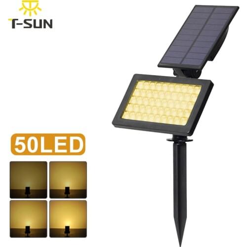 T-SUNRISE Solar Spotlight Outdoor Lighting 50 LEDs Adjustable Solar Lamp Light Waterproof LED Light for Outdoor Garden