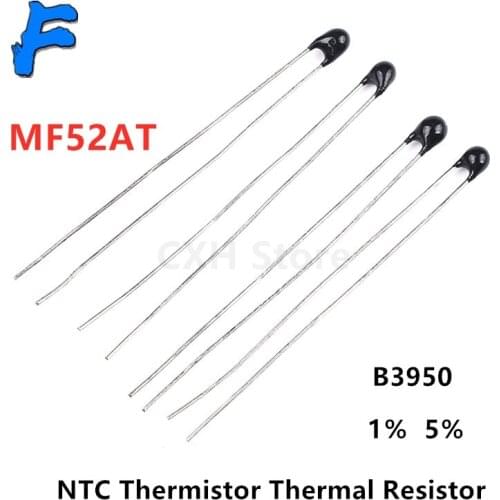 20Pcs MF52AT MF52 B 3950 NTC Thermistor Thermal Resistor 1% 5% 1K 2.7K 3K 4.7K 5K 10K 20K 47K 50K 100K 200K 500K