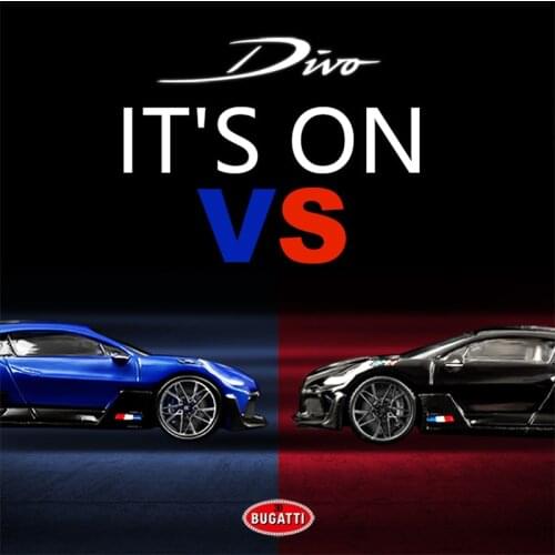 Time Micro Bburago 1:64 Bugatti DIVO New Colour Black Blue Diorama Car Model Miniature Carros Brasileiros Toys Free Shipping