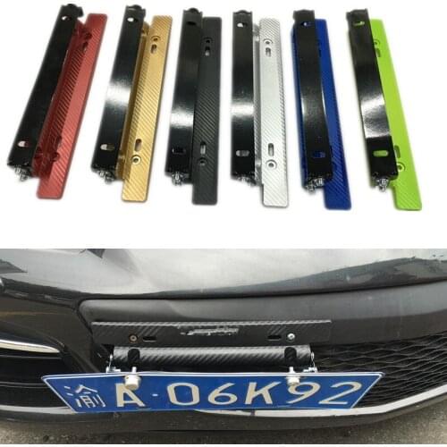 Universal Adjustable Carbon Fiber Pattern Car Racing License Plate Frame Holder Bracket