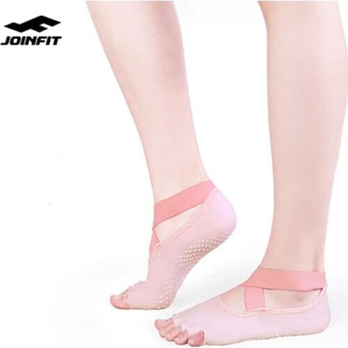 JOINFIT Anti-Slip Women High Quality Bandage Yoga Socks Quick-Dry Damping Pilates Ballet Socks Good Grip For Women Cotton Socks