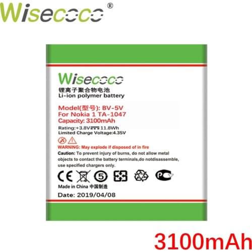 WISECOCO 3100mAh BV-5V Battery For Nokia 1 TA-1047 Mobile Phone In Stock Latest Production High Quality Battery+Tracking Number