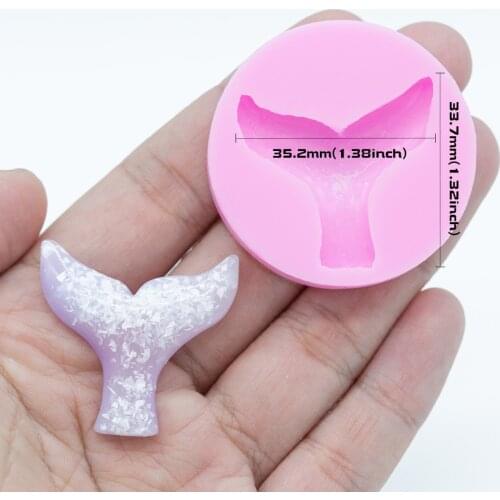 YF283 Fish tail Silicone Mold Cupcake Topper Sugarcraft Candy Fondant Resin Jewelry Cabochon Pendant Molds