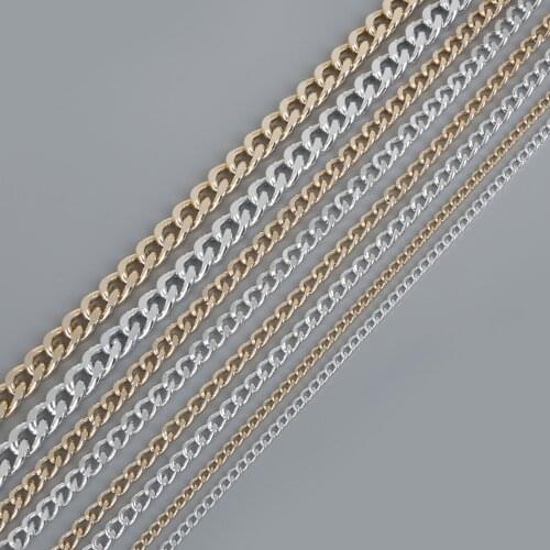 1-5m/pack Gold/Rhodium Plated Open Link Chain Aluminum Chains For DIY Woman Necklace Bracelets Jewelry Findings