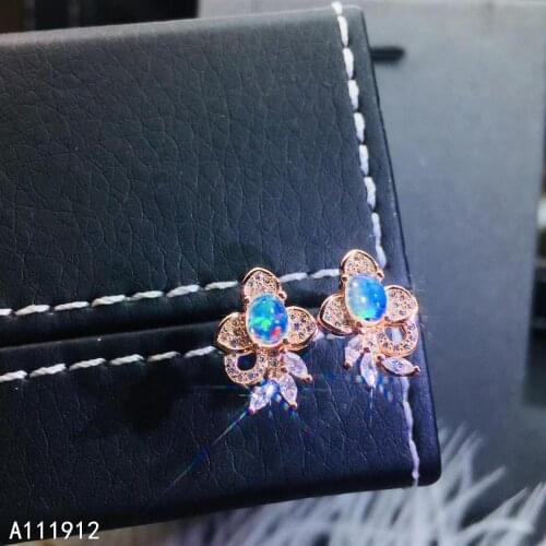 KJJEAXCMY fine jewelry natural opal 925 sterling silver women earrings new Ear Studs support test beautiful