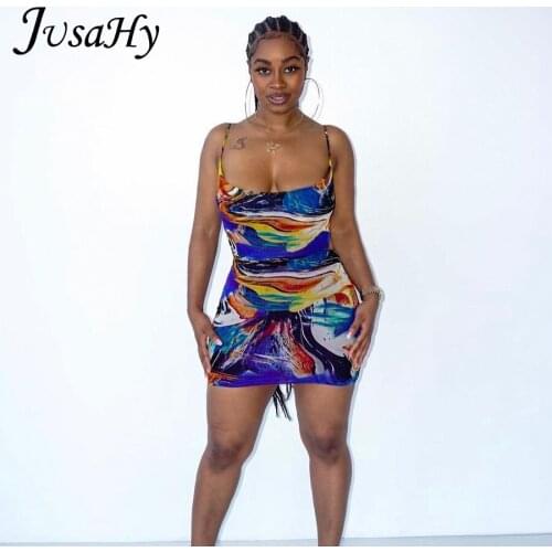 Jusahy Print Color Blocking Slash Neck Bodycon Dresses for Women 2021 Mini Dress Sexy Strapless Sheath Elastic Party Clubwear
