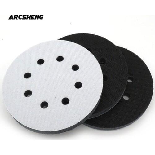 1pc/2pcs 5 Inch(125mm) 8-hole Soft Sponge Interface Pad For Sanding Pads And Hook&loop Discs Uneven Surface Polishing