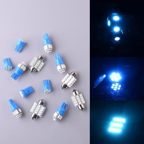 13pcs Car Interior LED Light Bulb For Dome License Plate Lamp 12V Kit Accessories