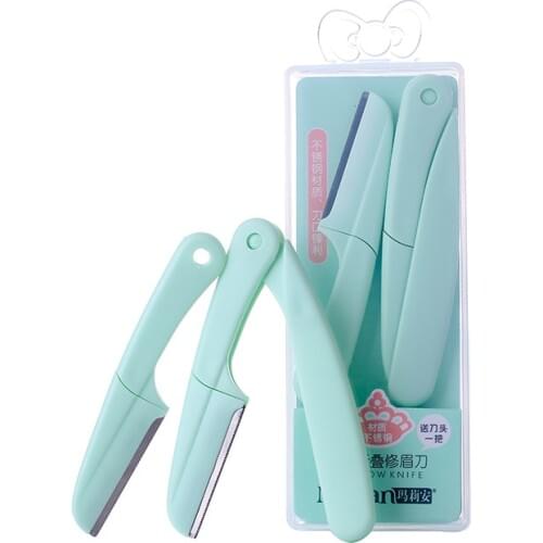 Eyebrow Epilator Face Razor With Free Cutter Head Folding Eyebrow Razor Boxed Dermaplaning Portable Eyebrow Trimmer