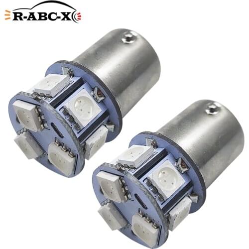 2PCS 6V 12V 24V 1156 BA15S P21W S25 Amber Red White 5050SMD Bulb Car Moto Backup Turn Signal Reverse Brake Tail Light Amber Led