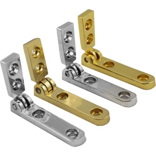 2Pcs/lots 90 Degree Furniture Hinges Gold/Sliver Zinc Alloy Wood Box Mini Hinge Support For Jewelry Ornament Boxes Hinge Parts
