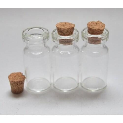 20pcs cute Mini 2ml Clear Cork Stopper Glass Bottles Jars Containers Small Wishing Vials