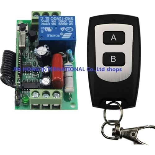 Factory Direct Sale AC220V 1CH 10A Remote Control Light Switch Relay Output Radio Receiver Module and Waterproof Transmitter