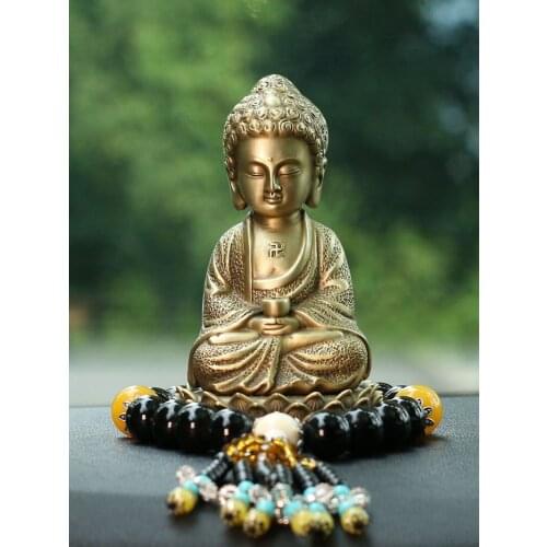 Pure Copper Vairocana Car Interior Design Accessories Decoration Zen Little Monk Dashboard Car Buddha Statue Safe in Car