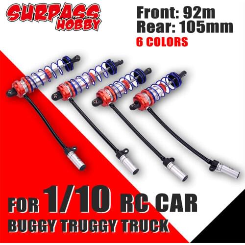 ZD Racing Shock Absorber 92mm Front & 105mm Rear Oil Adjustable Damper Suspension for 1/10 RC Car Parts Truck Crawler Axial TRX4