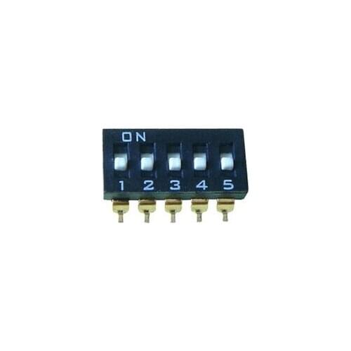 FREE SHIPPING 10PCSx China Quality KM-05 Black 5P SMT DIP Switch 2.54mm 5 Position IC Encoder Switch Slide Switch KM-05H